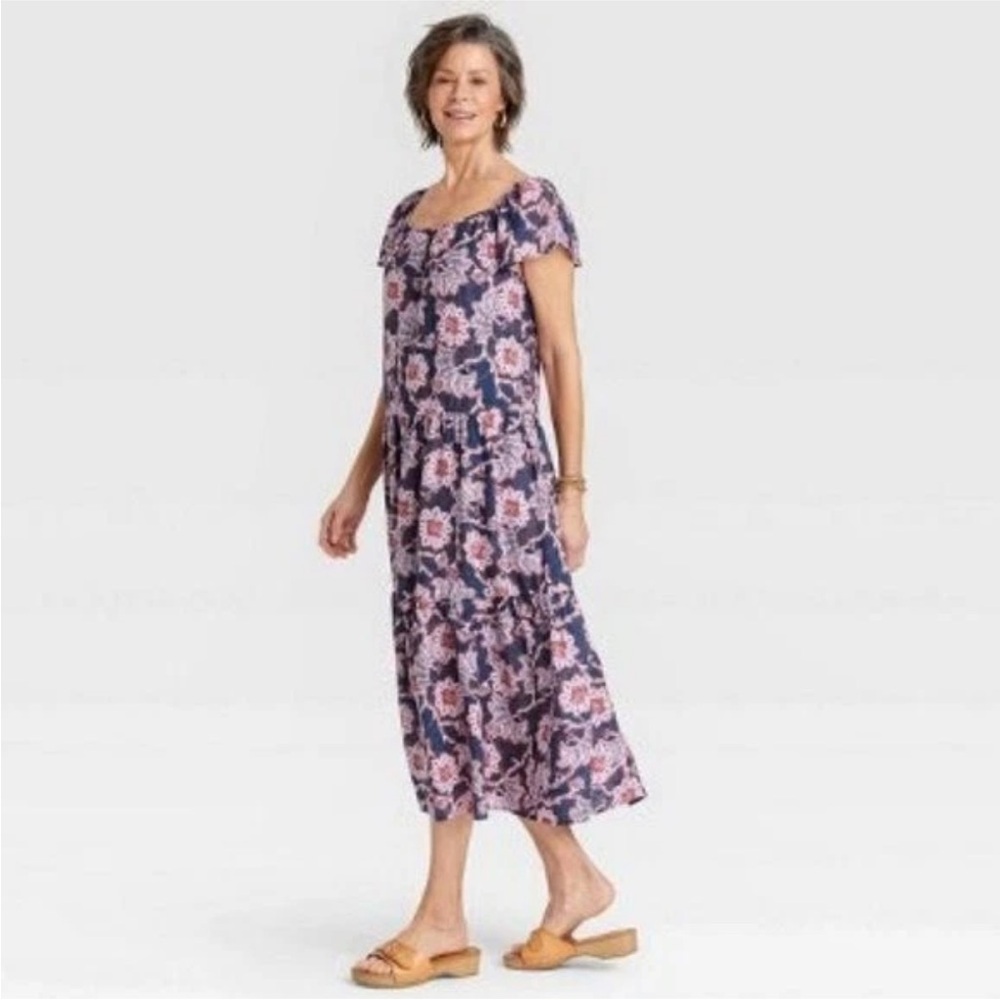 NWOT Knox Rose Flutter Short Sleeve A-Line Dress - size Small